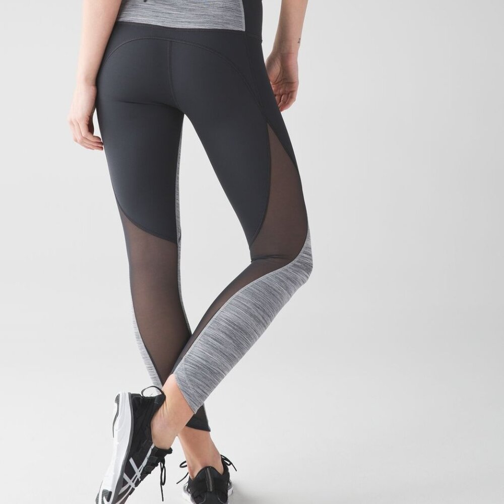 Lululemon Run With The Sun Tight Space Dye Camo Seal Grey Deep Coal 10